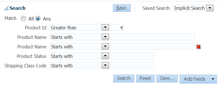 Delete search criteria