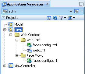 An ADF Mobile browser view controller project.