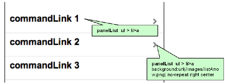 A static list of navigation items