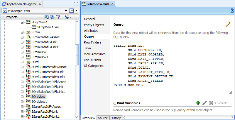 Order View Object for Hierarchy Viewer Example