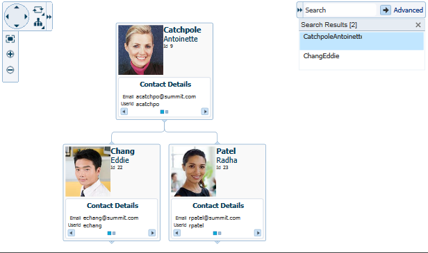 Hierarchy viewer search results