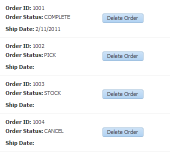 Collection displayed as a list in a single column