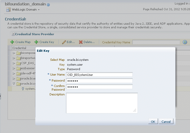 Edit Key dialog enter new oid details for authentication. Edit Key dialog enter new oid details for authentication.