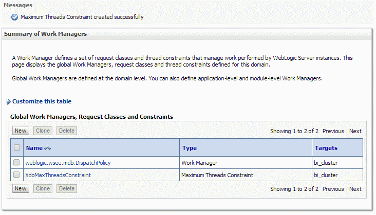 Click New to create the Work Manager Click New to create the Work Manager