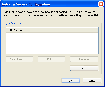 Indexing Service Configuration dialog Indexing Service Configuration dialog