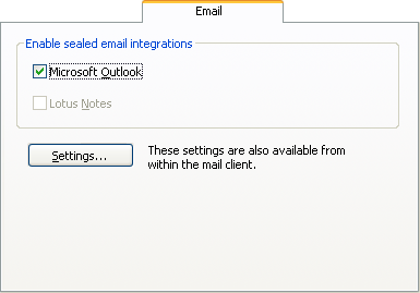 Email tab Email tab
