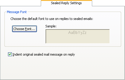 Sealed Reply Settings tab Sealed Reply Settings tab