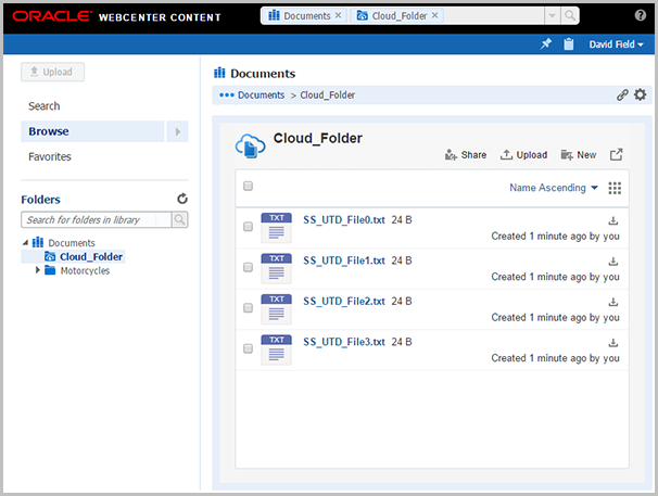 View Cloud Folder page