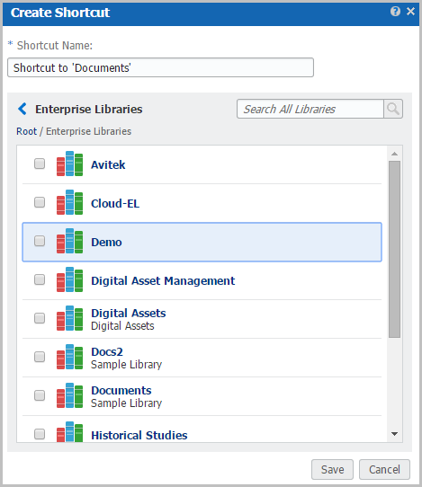 Create Shortcut Window