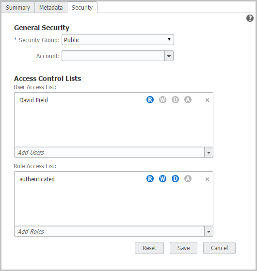 Security Tab