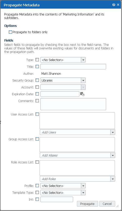 Propagate Metadata Window
