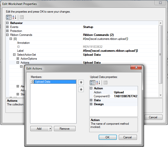 ActionSet Uploading Data from ADF Table Component