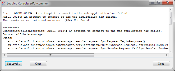 Logging console window