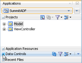 selecting the Expand icon on the Data Controls panel