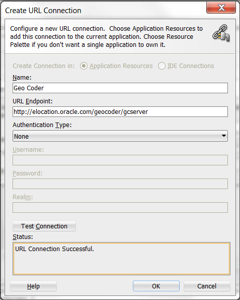 Create geocoder URL connection