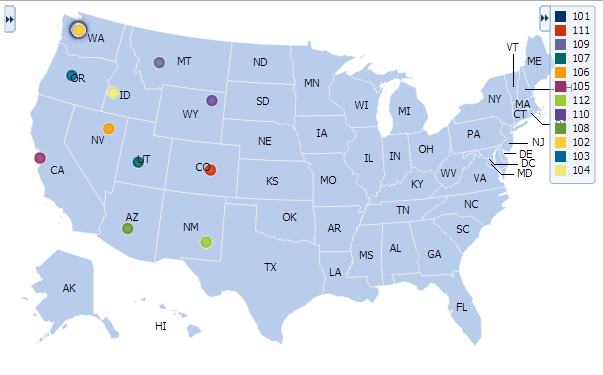 Thematic map with marker default stamp configured