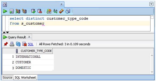 Image of using SQL Worksheet to find column values