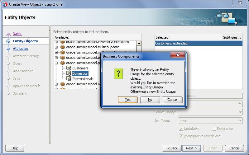 Overriding entity with subtype