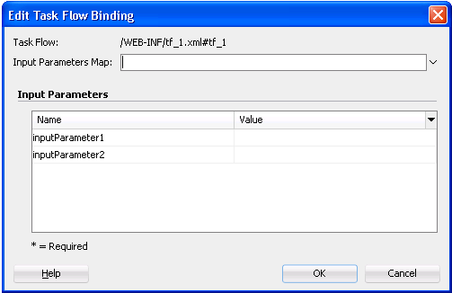 Edit Task Flow Binding Dialog