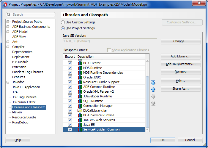 SDO Client Library Classpath Entry