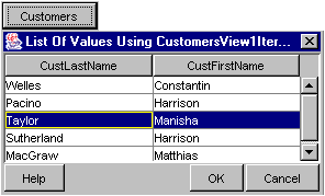 Button LOV UI Component