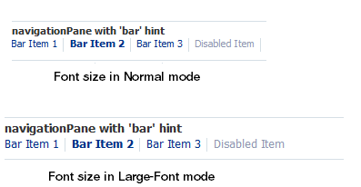 Text in Normal and Large-Font Mode