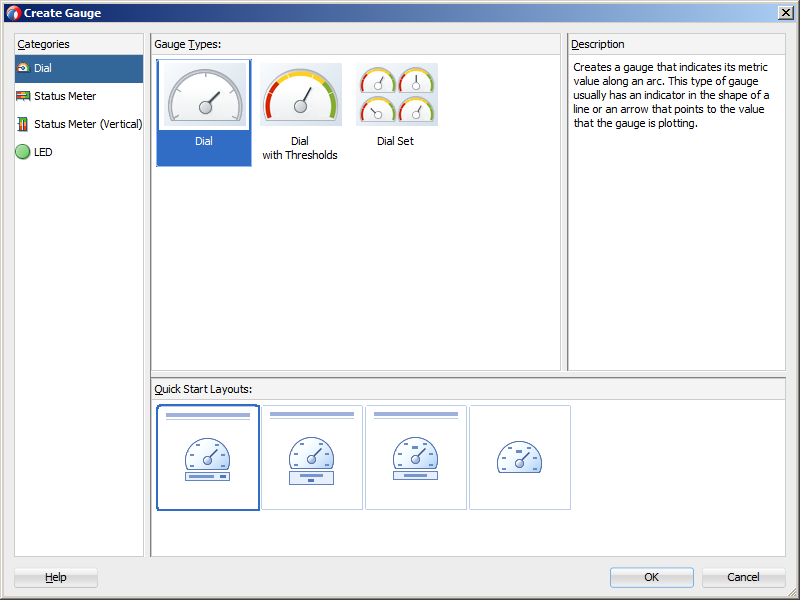 Create Gauge Dialog