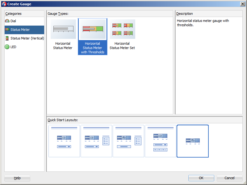 Create Gauge Dialog for Status Meter in Table