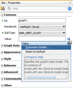 bar graph value attribute dropdown menu