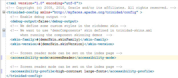 trinidad-config.xml in JDeveloper