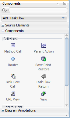 Component Palette contains navigation items