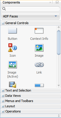 You can drop ADF Faces components from palette