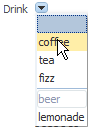 List for selectOneChoice Component in Compact Mode