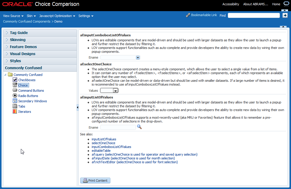 Commonly confused components