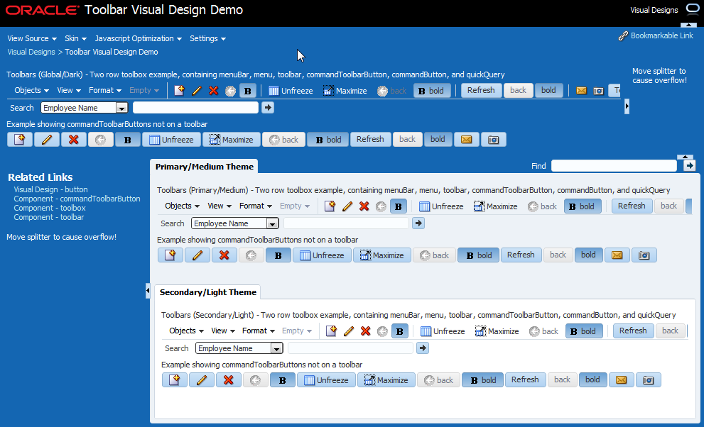 Toolbar design