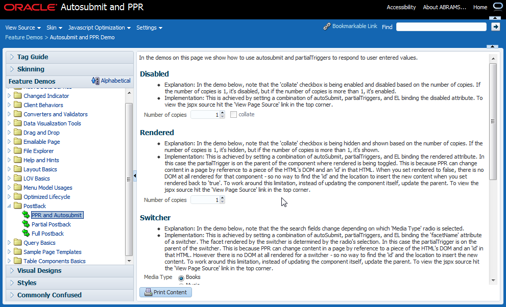 Framework demonstration