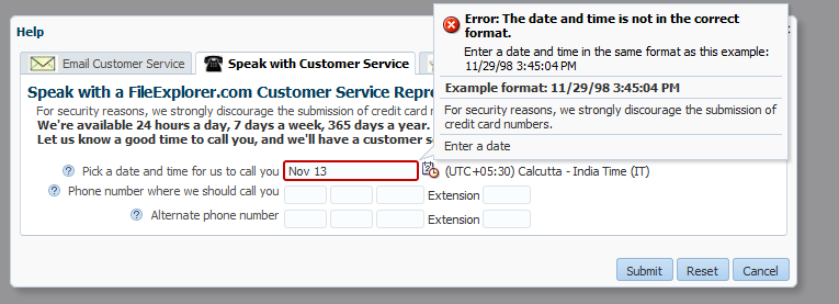 Different message types displayed