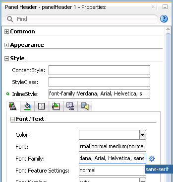 Setting an inlineStyle Attribute