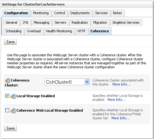 Coherence Web Local Storage Enabled checkbox Coherence Web Local Storage Enabled checkbox