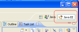 The Java EE Perspective button.. The Java EE Perspective button..