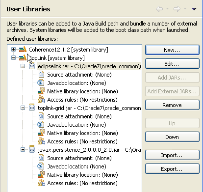 Adding eclipselink.jar to the EclipseLink User Library Adding eclipselink.jar to the EclipseLink User Library