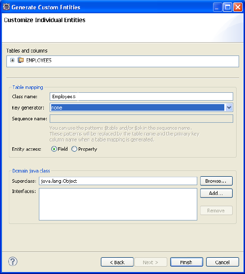 Customize Individual Entities Dialog Box Customize Individual Entities Dialog Box