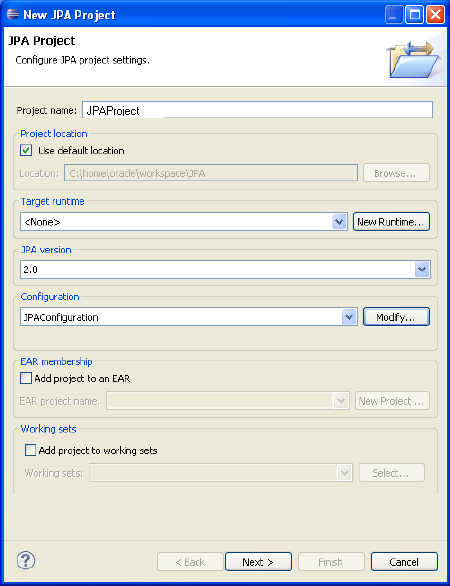 Contents of the JPA Projects Dialog Box Contents of the JPA Projects Dialog Box