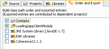Order and Export Tab for the Loading Project Order and Export Tab for the Loading Project