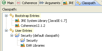Classpath Tab for the AccessControlExample Program