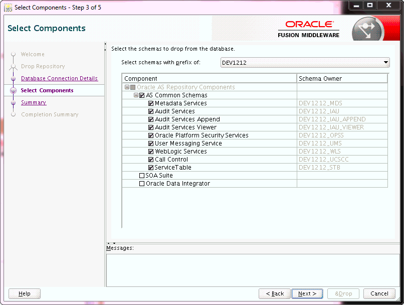 rcu select components screen