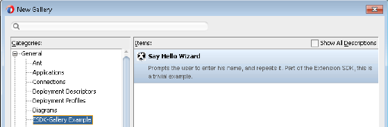 example Wizard in New Gallery