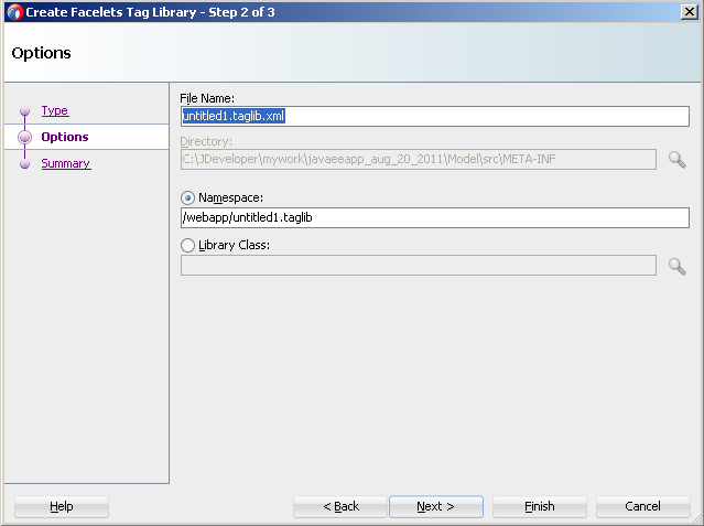 facelets tag library wizard