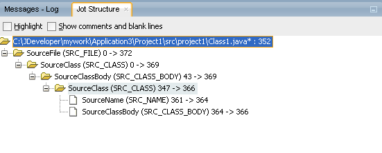 JOT Structure Window