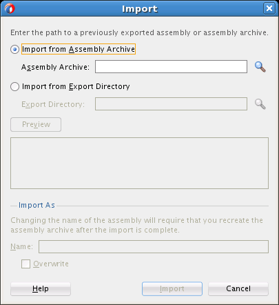 Import window Import window